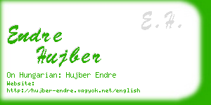 endre hujber business card